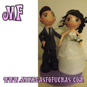 Muñeca Fofucha personalizada 2018 pareja de novios